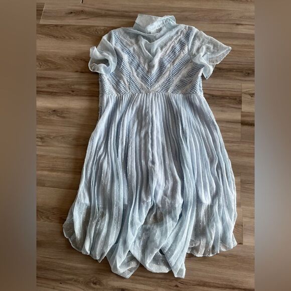 Asos 18 Plus Size baby Blue Floral Lace Dress - Picture 7 of 8